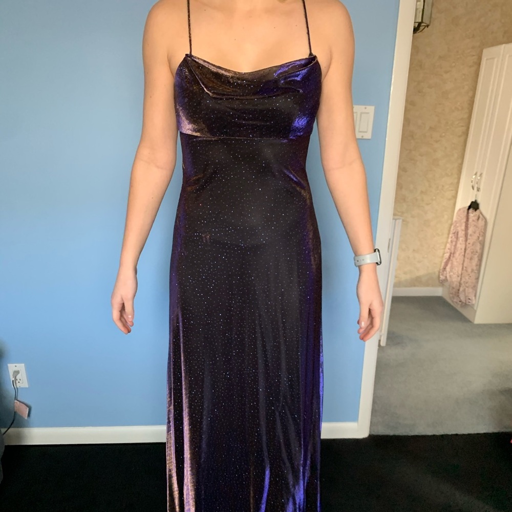 Navy iridescent like color gown